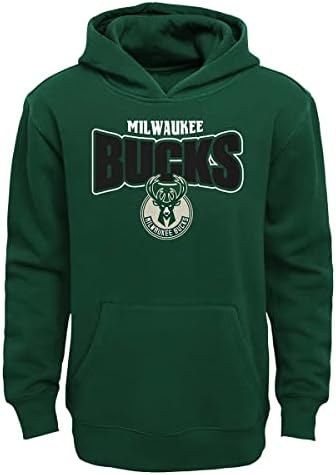 Outerstuff Младежки Пуловер с Логото на Milwaukee Bucks Draft Pick Руното Hoody С качулка